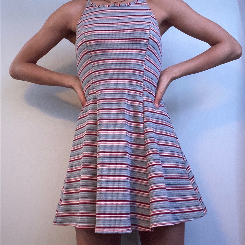 CUTE STRIPED SKATER DRESS
